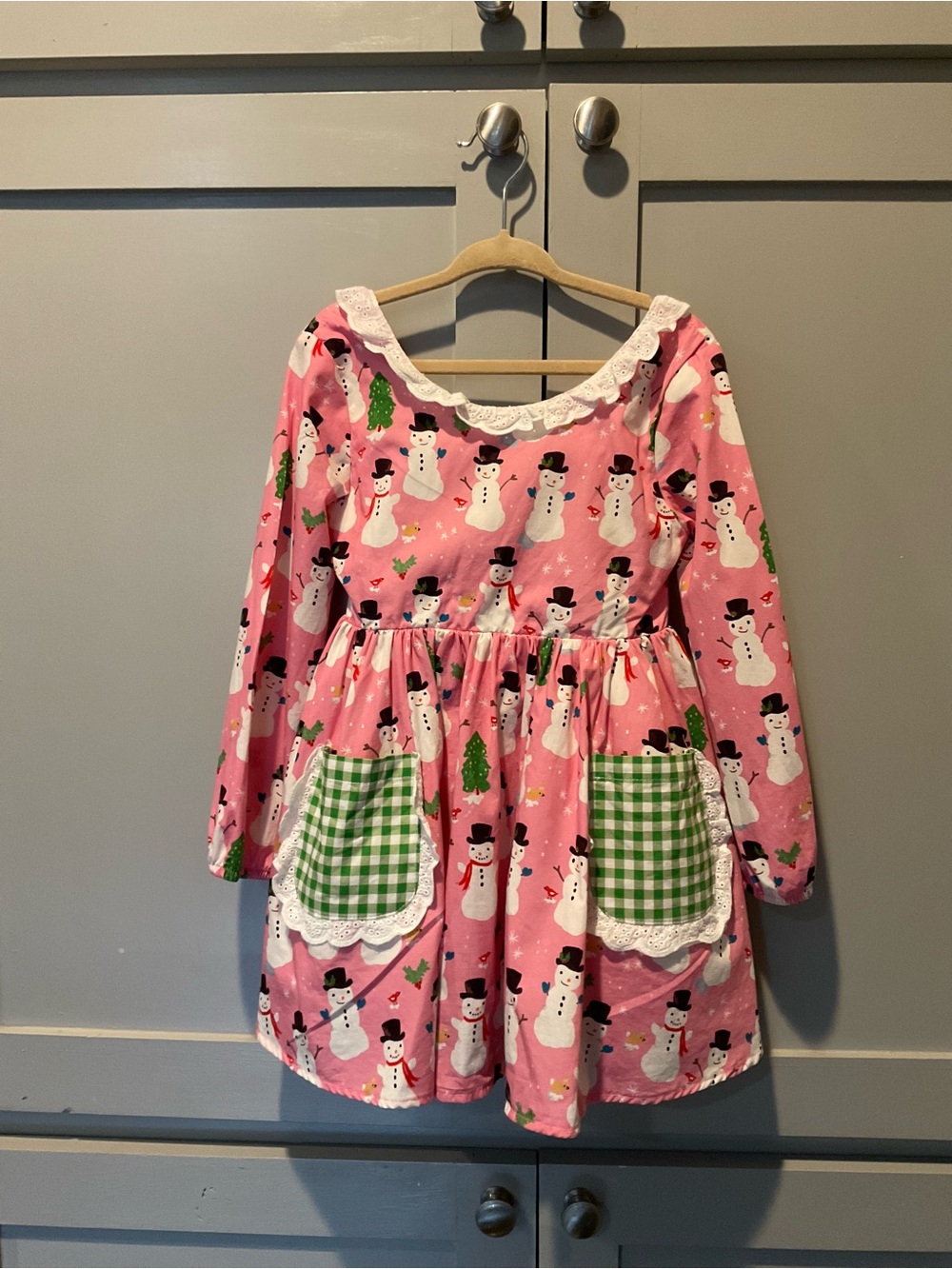 SweetHoney Clothing "Dear Santa" snowman boutique print dress